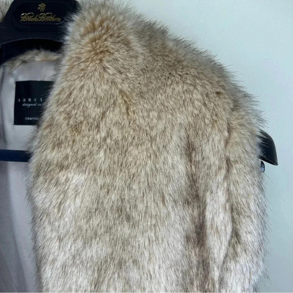 Anthropologie Sanctuary Tan Faux Fur Vest - Picture 3 of 6